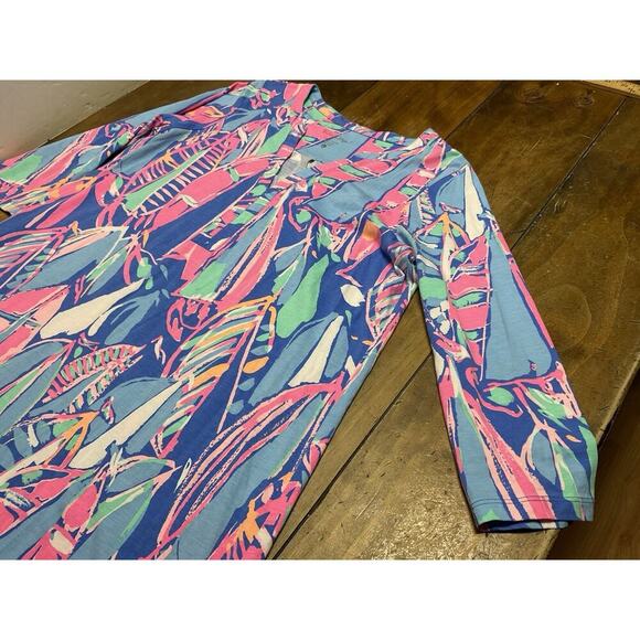 Lilly Pulitzer Ali Out To Sea Sail Boat Nautical Print Pattern Cotton Dress L - Picture 4 of 11